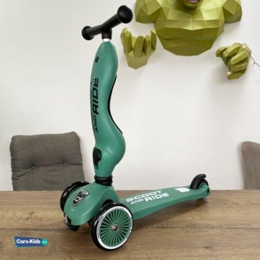 Трехколесный самокат с сиденьем Scoot&Ride HighwayKick1 2в1 лесной пейзаж