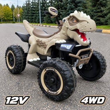 Электроквадроцикл Дино 12V 4WD K707PX-A бежевый