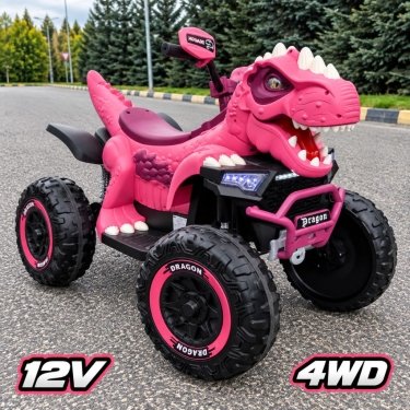 Детский электроквадроцикл Дино 12V 4WD K707PX-A розовый
